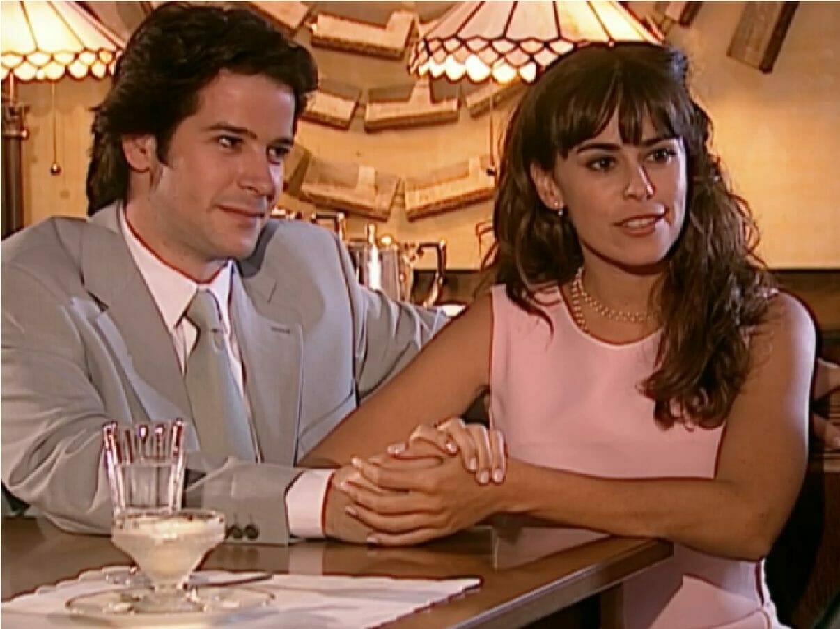 Lucas (Murilo Benício) e Maysa (Daniela Escobar) em O Clone (Reprodução/Globoplay)
