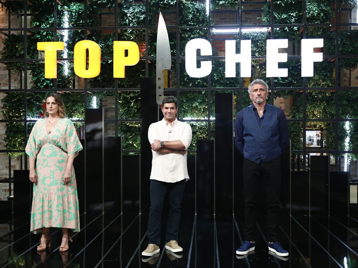 Ailin Aleixo, Felipe Bronze e Emmanuel Bassoleil no Top Chef