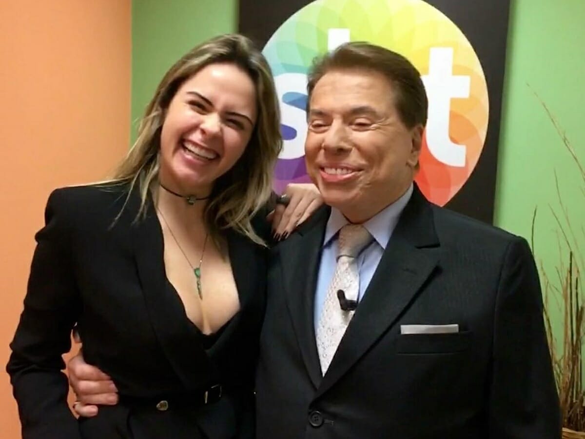Ana Paula Renault e Silvio Santos nos bastidores do SBT (Reprodução: Instagram)