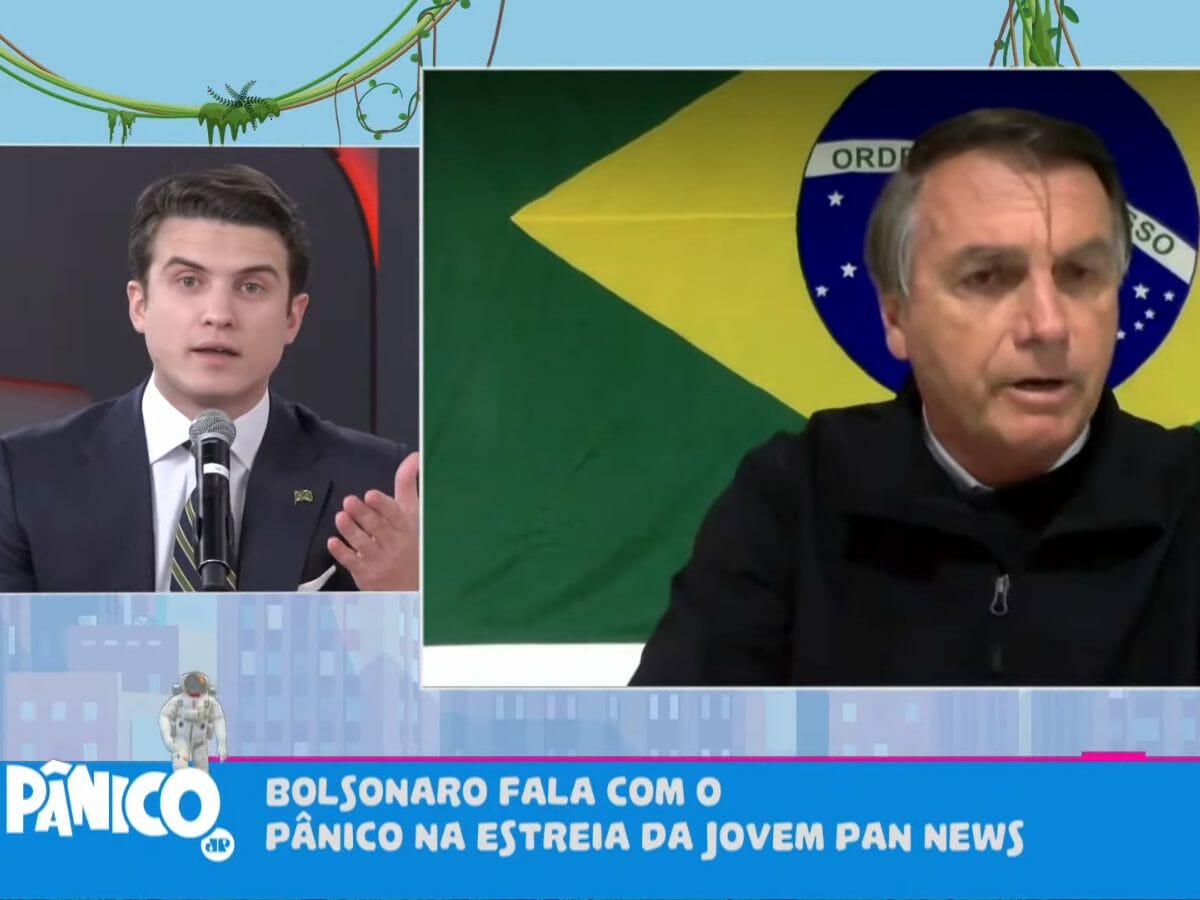 André Marinho e Jair Bolsonaro no Pânico, da Jovem Pan