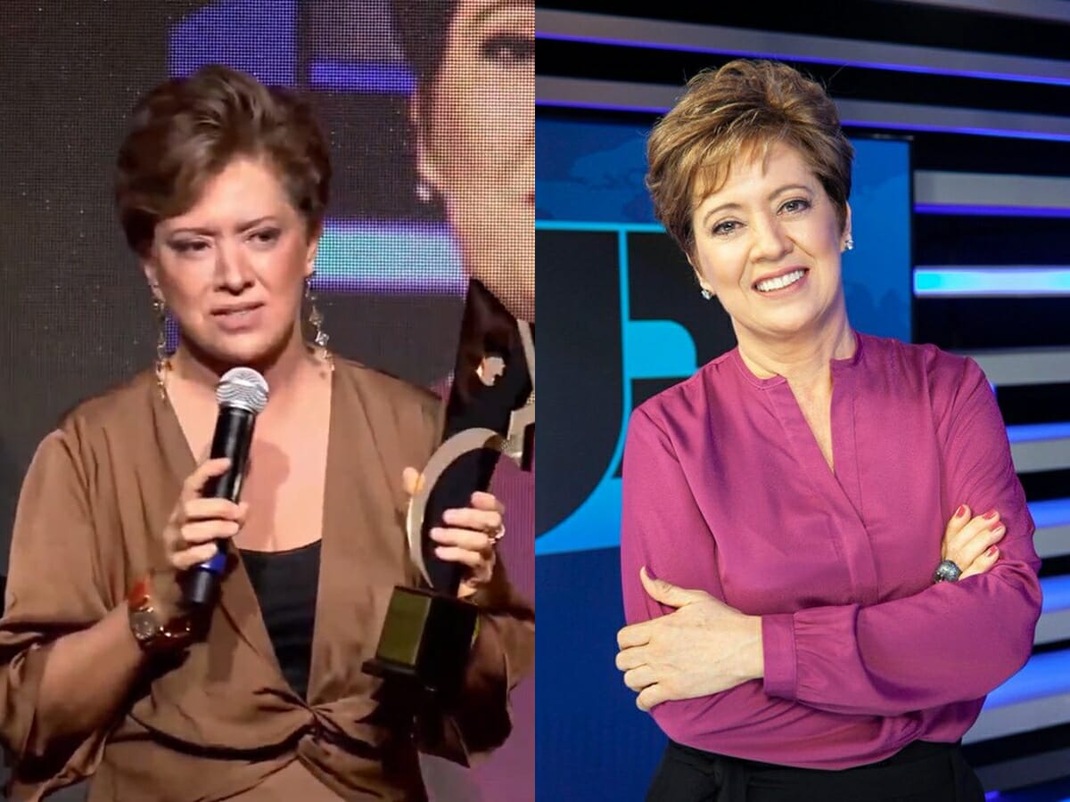 Christina Lemos levou o troféu de Melhor Âncora de TV aberta no Prêmio Comunique-se 2021 (Reprodução: Record TV/YouTube)