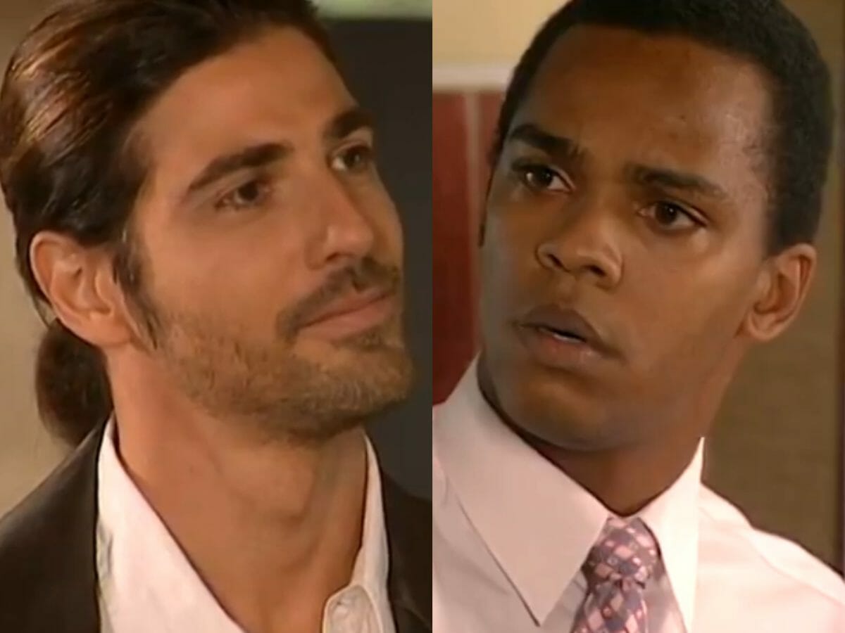 Paco (Reynaldo Gianecchini) e Felipe (Rocco Pitanga) em Da Cor do Pecado (Reprodução/Globo)