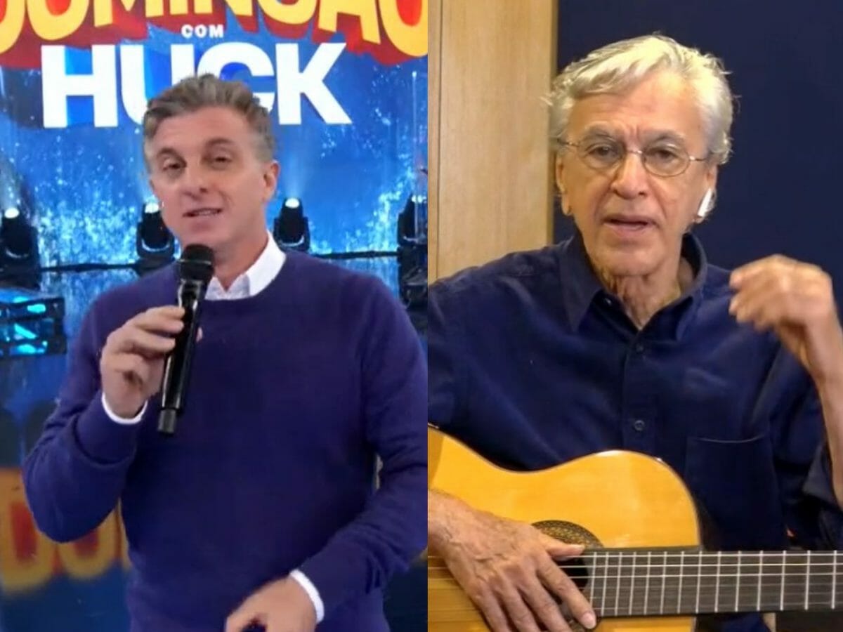 Luciano Huck e Caetano Veloso (Reprodução/Globo)