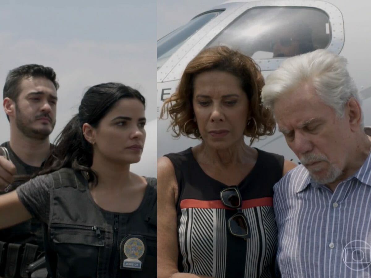 Antônia (Vanessa Giácomo) prende Lígia (Angela Vieira) e Athaíde (Reginaldo Faria) em Pega Pega (Reprodução/Globo)