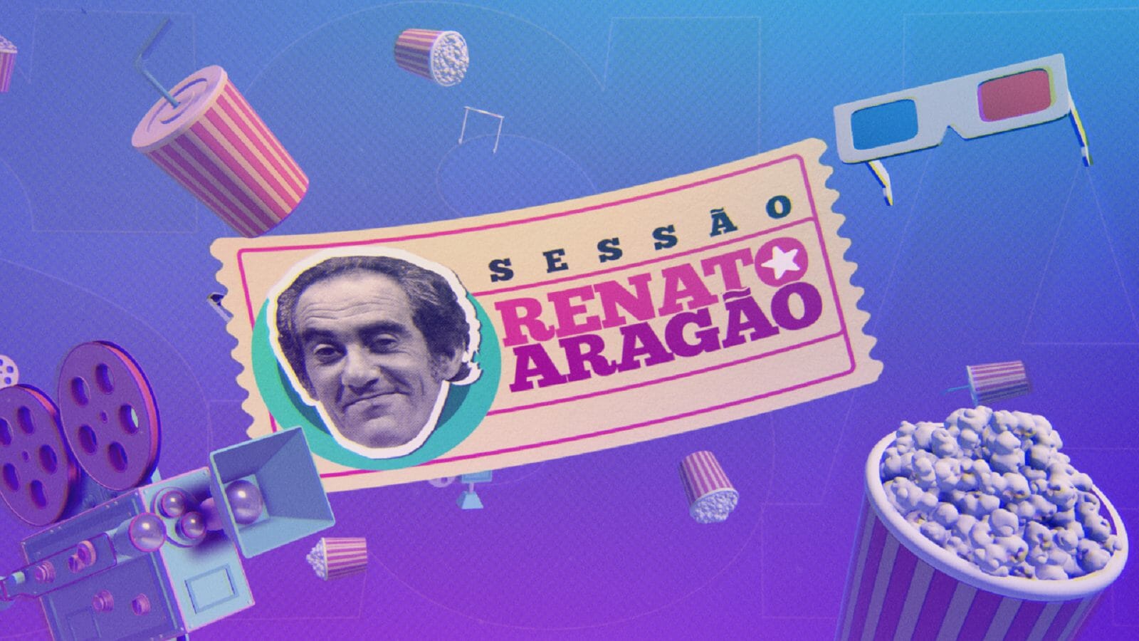 Logotipo da Sessão Renato Aragão, nova faixa de filmes do SBT