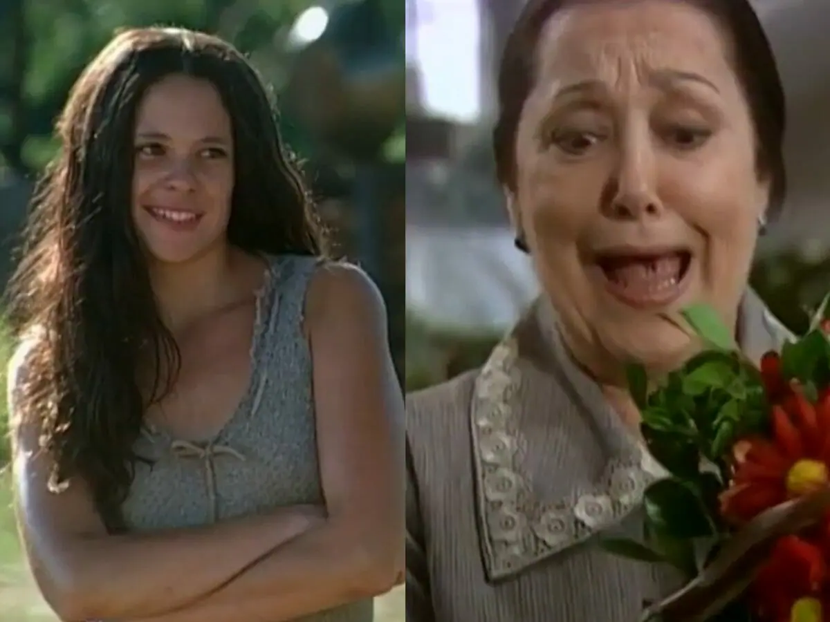 Lindinha (Vanessa Gerbelli) e Mimosa (Suely Franco) em O Cravo e a Rosa (Reprodução/Globo)