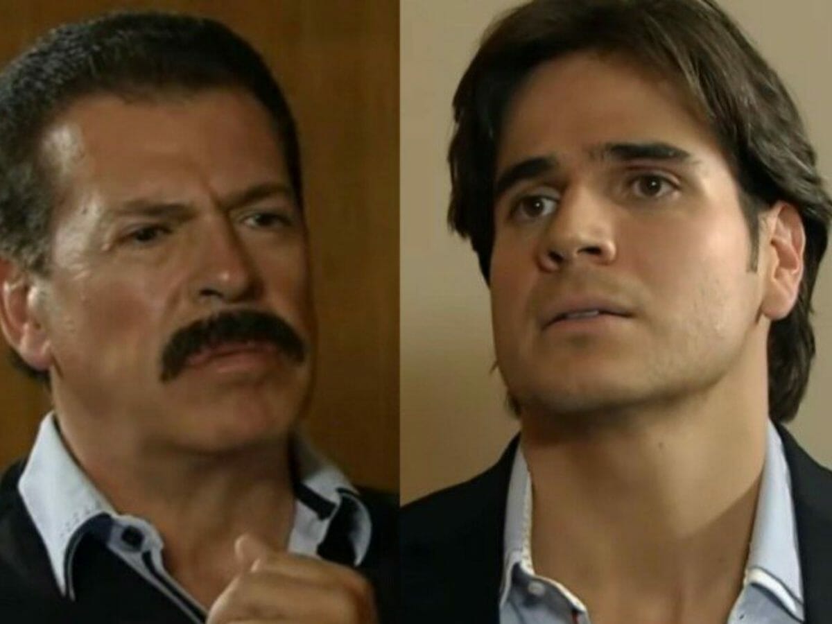 Álvaro (Sergio Goyri) e Otávio (Daniel Arenas) em Coração Indomável (Reprodução)