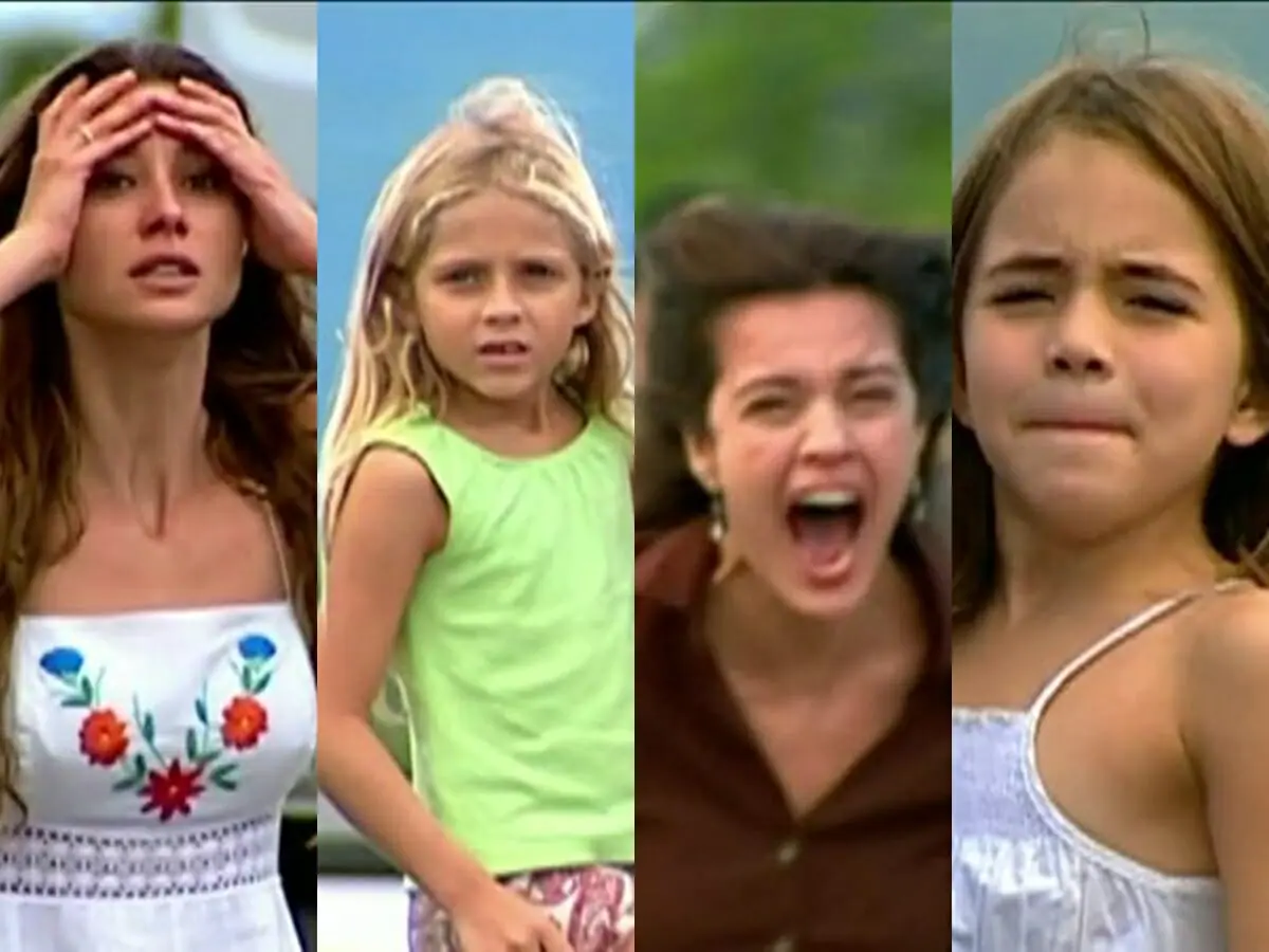 Clarice (Lavínia Vlasak), Nininha (Júlia Maggessi), Iolanda (Raquel Nunes) e Tita (Shaila Arceni) de Prova de Amor
