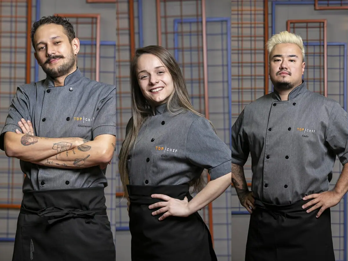 Giovanni Renê, Gabriela Thalg e Eduardo Evangelisti, finalistas do Top Chef