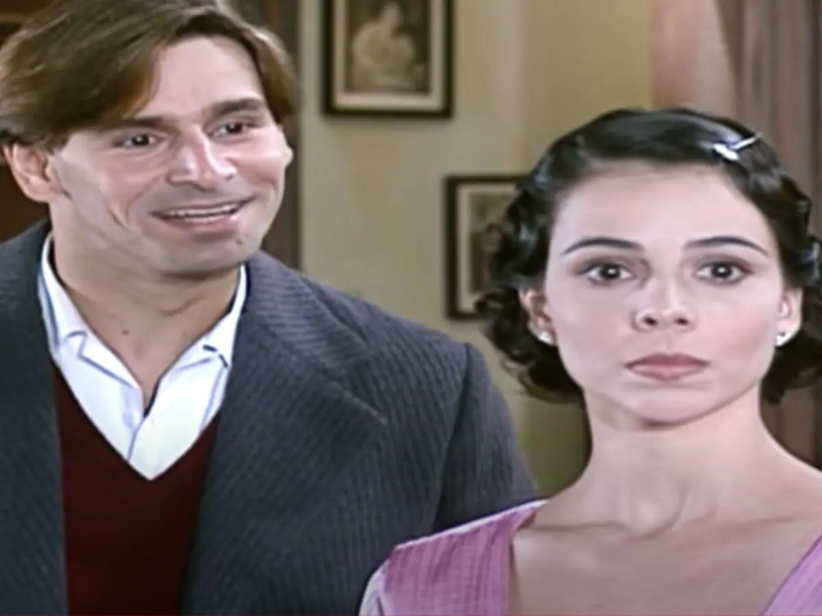 Celso (Murilo Rosa) e Candoca (Miriam Freeland) em O Cravo e a Rosa (Reprodução/Globo)