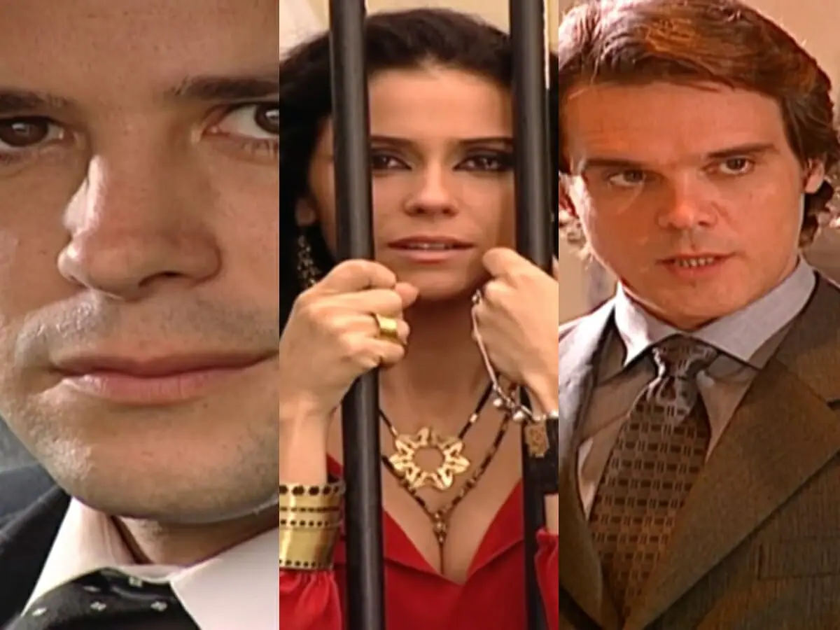 Lucas (Murilo Benício), Jade (Giovanna Antonelli) e Said (Dalton Vigh) de O Clone