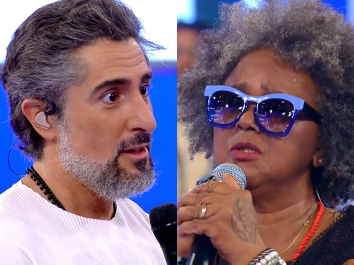 Marcos Mion e Sandra de Sá no Caldeirão