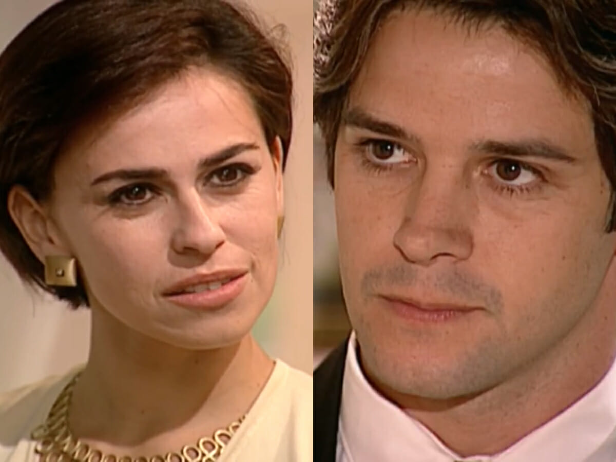 Maysa (Daniela Escobar) e Lucas (Murilo Benício) em O Clone