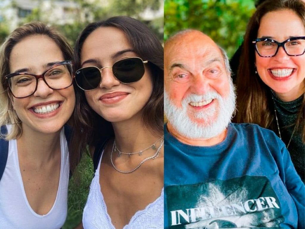 Paloma Duarte com a filha Ana Clara Winter e com o avô Lima Duarte (Reprodução Instagram)