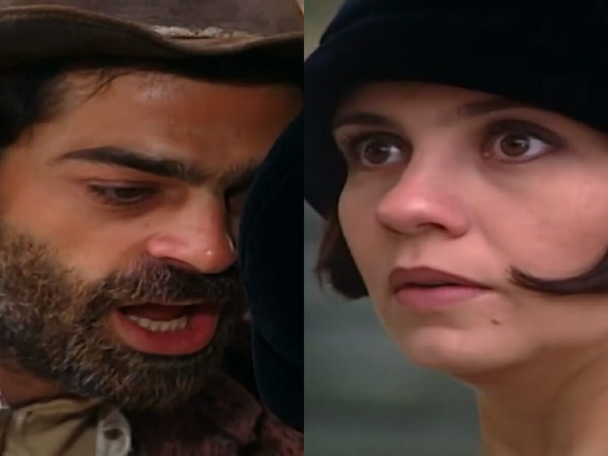 Petruchio (Eduardo Moscovis) e Catarina (Adriana Esteves) de O Cravo e a Rosa