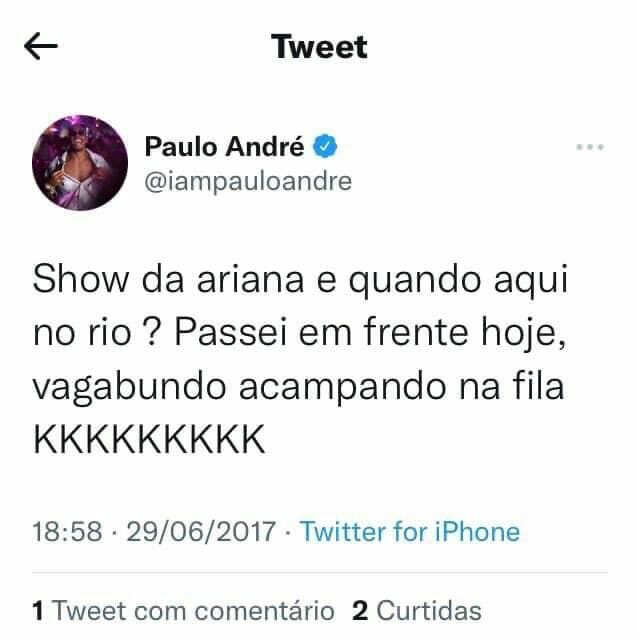 Print do Twitter de Paulo André
