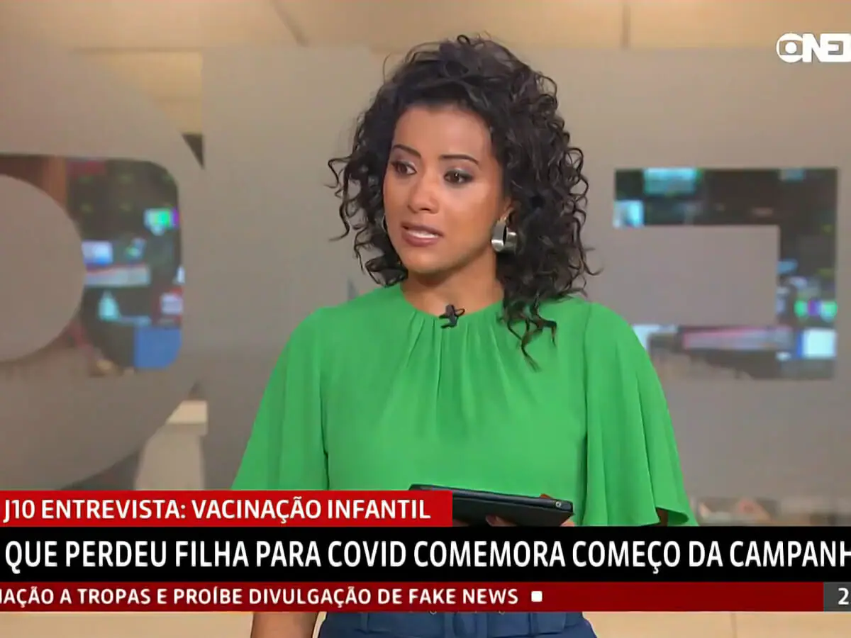 Aline Midlej chora no Jornal das Dez, da GloboNews