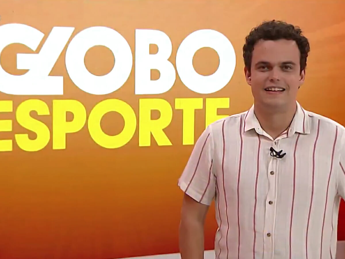 Pedro Rocha como apresentador do Globo Esporte MG