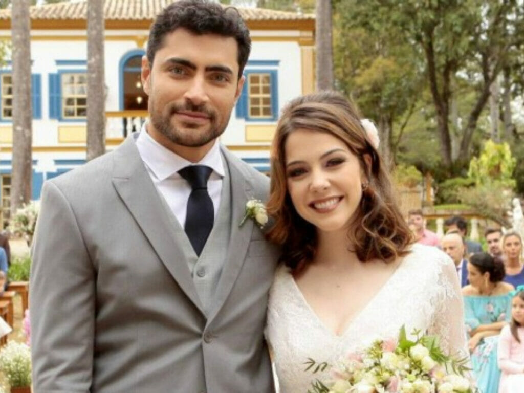 Cecília (Bia Arantes) se casa com Gustavo (Carlo Porto) em Carinha de Anjo