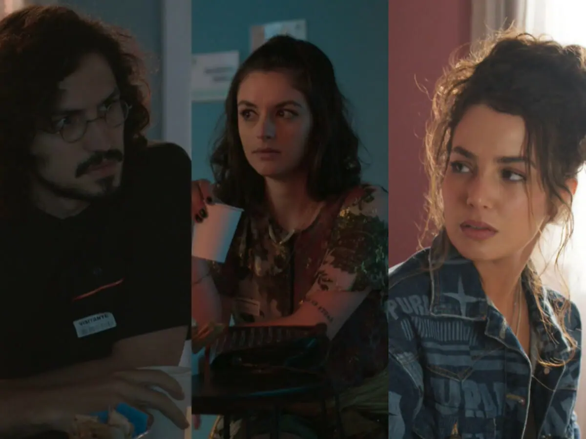 Felipe (Gabriel Leone), Bela (Bruna Martins) e Cecília (Fernanda Marques) em Um Lugar ao Sol (Reprodução/Globo)