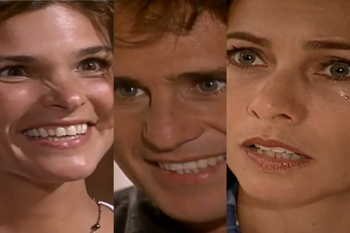 Alicinha (Cristiana Oliveira), Escobar (Marcos Frota) e Clarice (Cissa Guimarães) em O Clone (Reprodução/Globo)