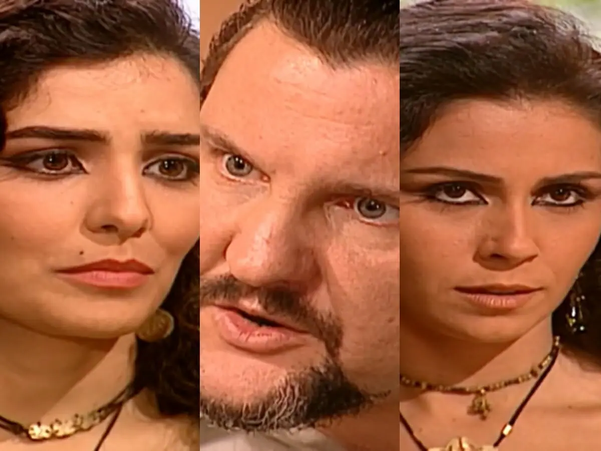 Latiffa (Letícia Sabatella), Mohamed (Antonio Calloni) e Jade (Giovanna Antonelli) de O Clone
