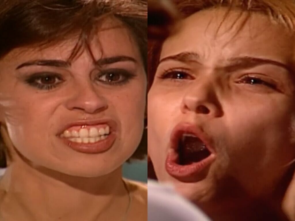 Maysa (Daniela Escobar) e Mel (Débora Falabella) de O Clone (Reprodução - TV Globo)