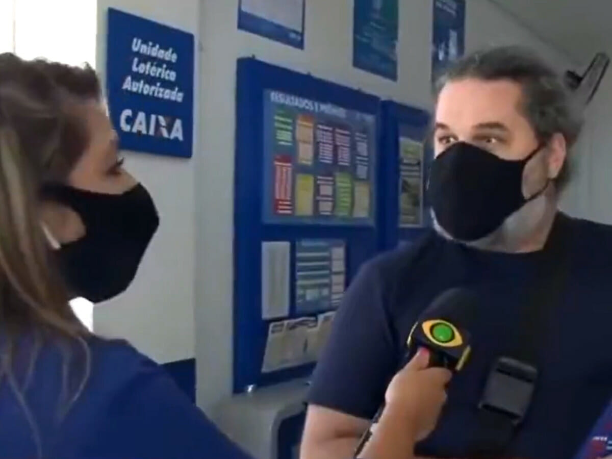 Repórter é surpreendida por entrevistado após fala de Lula (Reprodução)