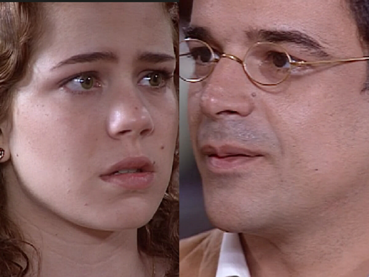 Bianca (Leandra Leal) e Edmundo (Ângelo Antônio) em O Cravo e a Rosa