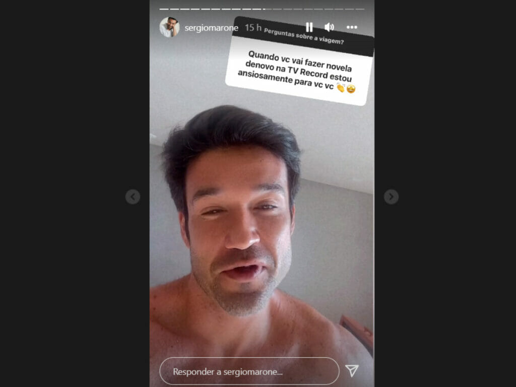 Sergio Marone responde pergunta sobre a Record no Instagram