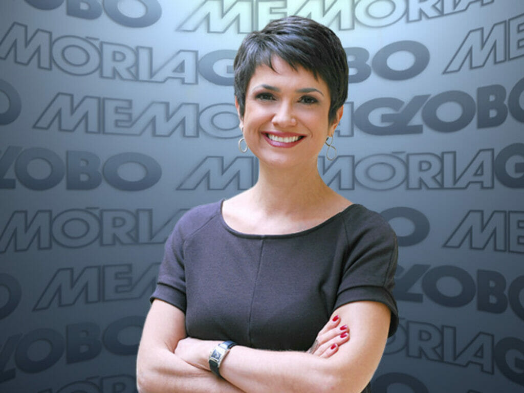 Sandra Annenberg nos bastidores da TV Globo