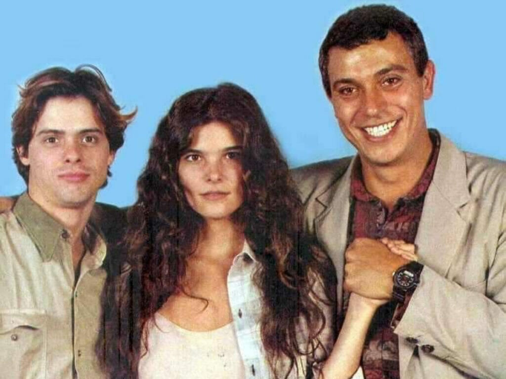 Marcos Winter, Cristiana Oliveira e Paulo Gorgulho em Pantanal (Reprodução)