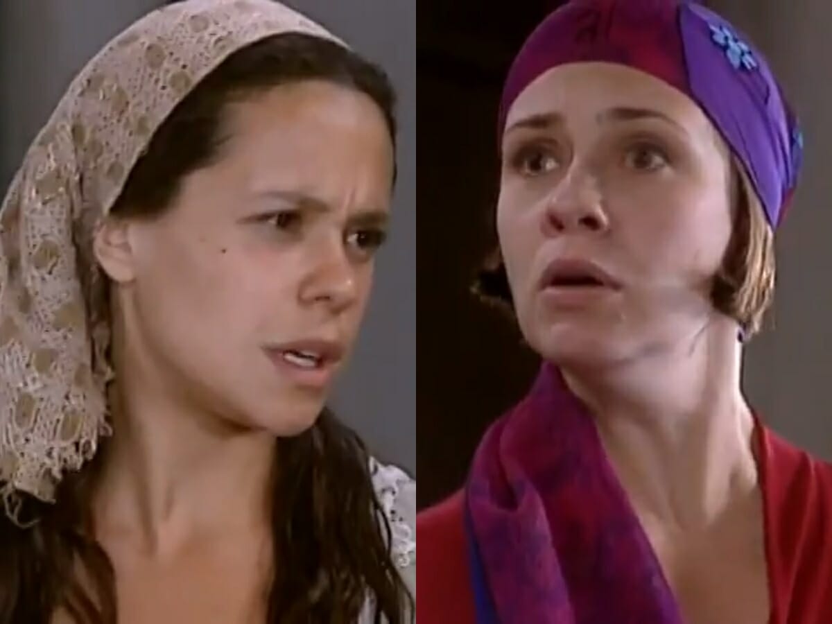 Lindinha (Vanessa Gerbelli) e Catarina (Adriana Esteves) de O Cravo e a Rosa
