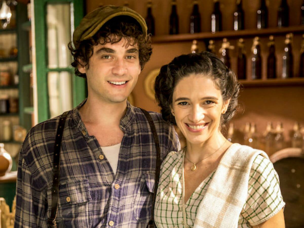 Lorenzo (Guilherme Prates) e Giovana (Roberta Gualda) em Além da Ilusão (Globo/João Cotta)