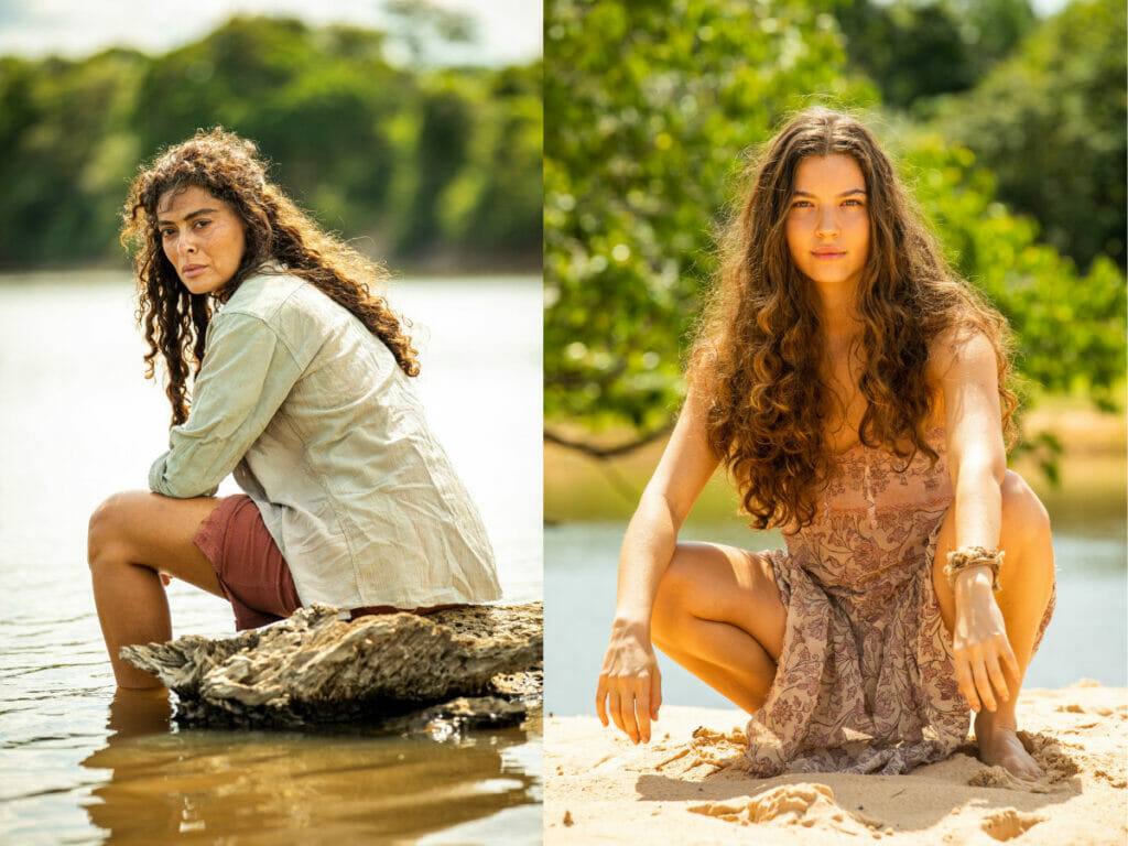 Maria Marruá (Juliana Paes) e Juma Marruá (Alanis Guillen) na novela Pantanal