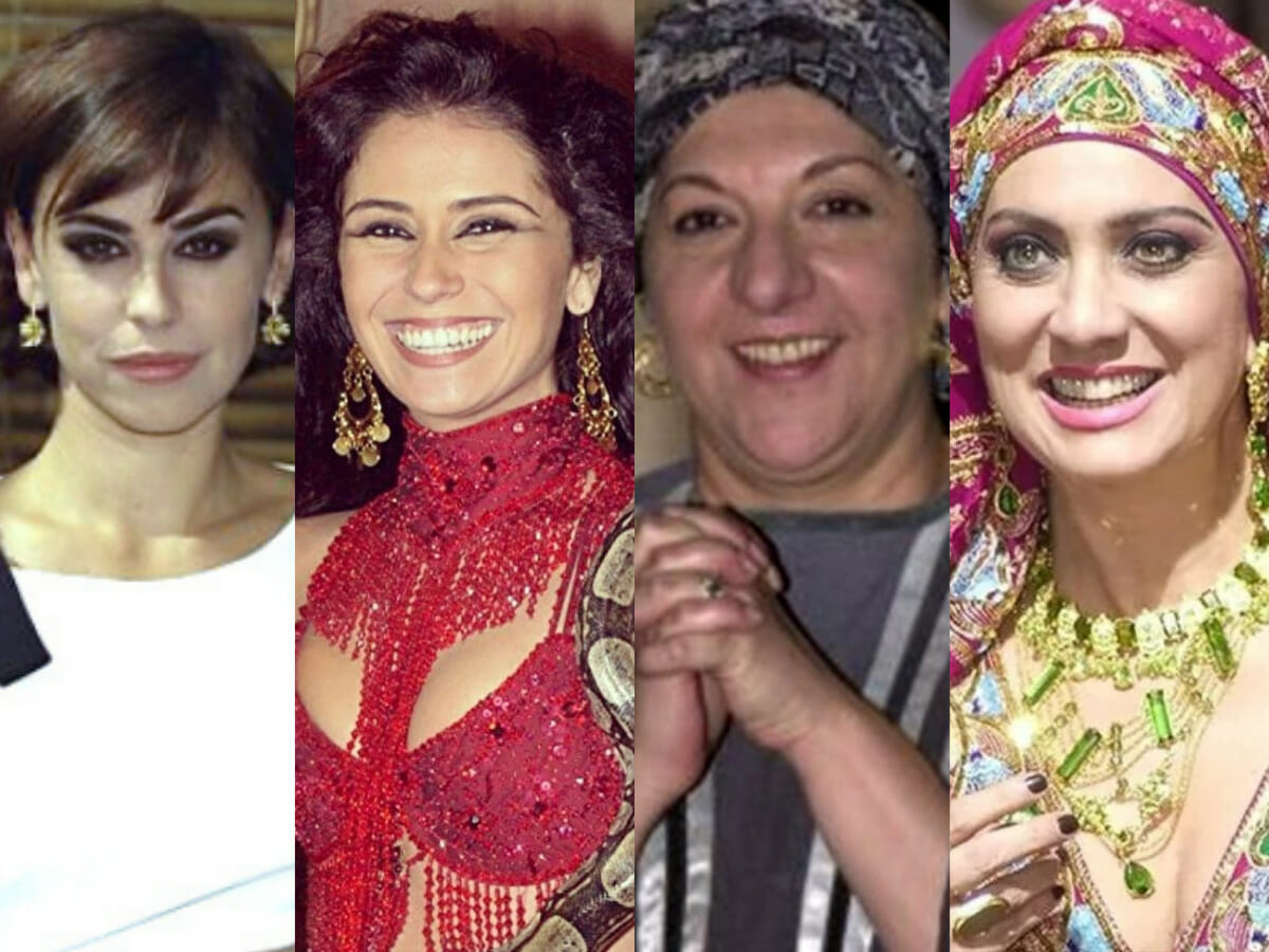Maysa (Daniela Escobar), Jade (Giovanna Antonelli), Zoraide (Jandira Martini) e Nazira (Eliane Giardini) em O Clone