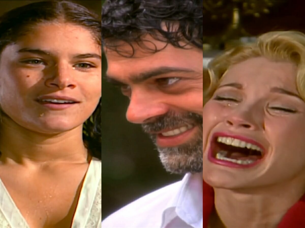 Serena (Priscila Fantin), Rafael (Eduardo Moscovis) e Cristina (Flávia Alessandra) de Alma Gêmea