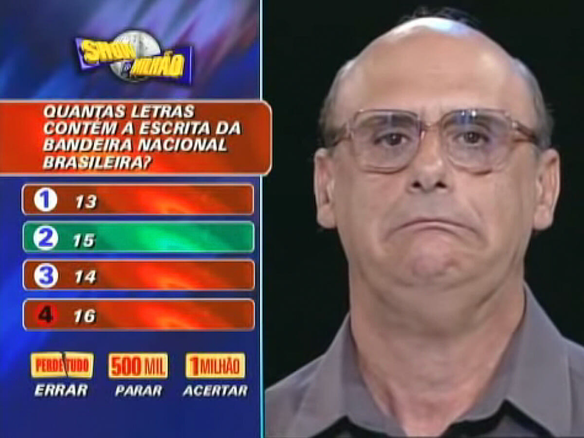 Jair Hermínio da Silva errou última pergunta do Show do Milhão em 2002