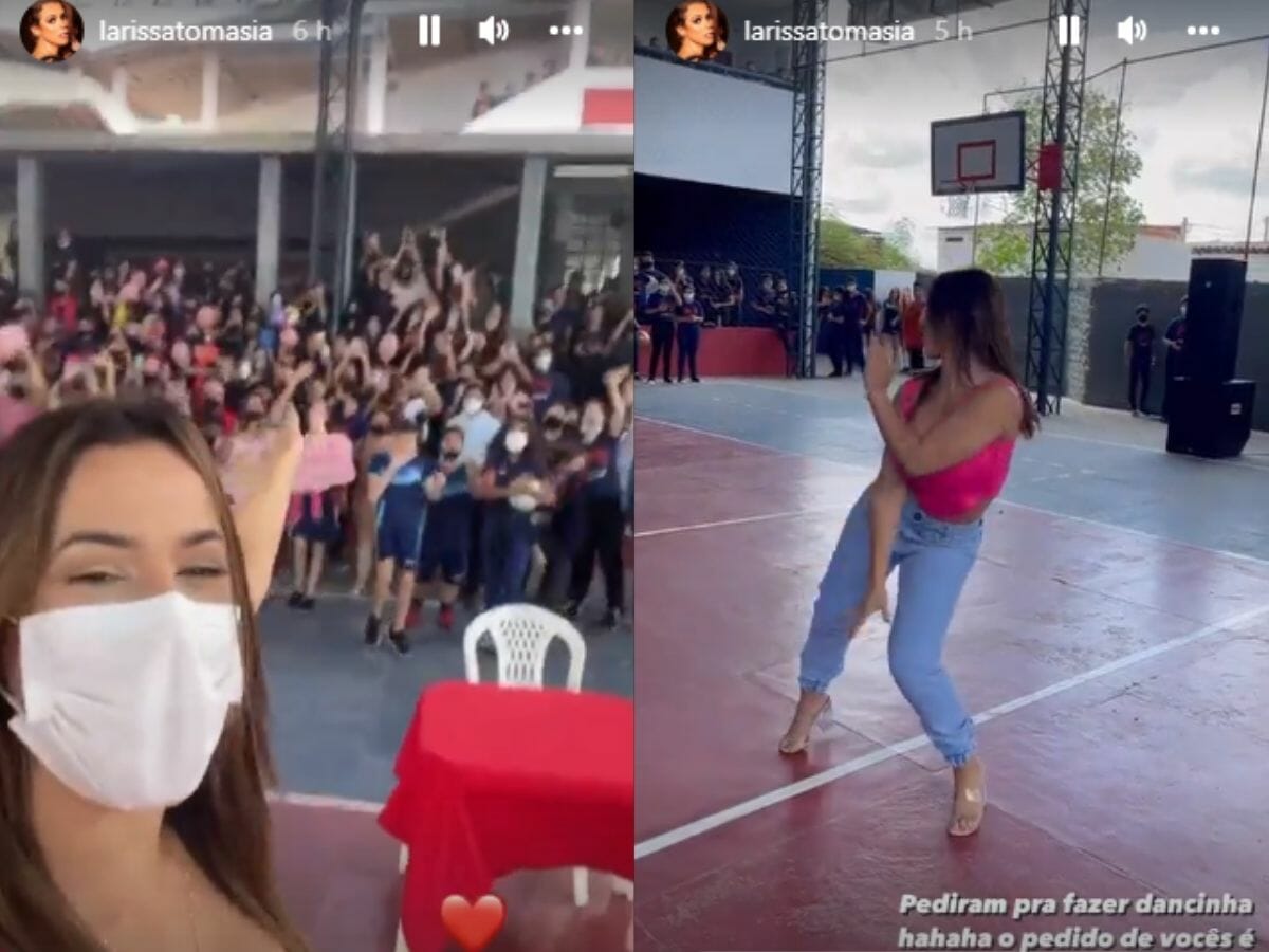 Larissa faz dancinha em colégio em Pernambuco