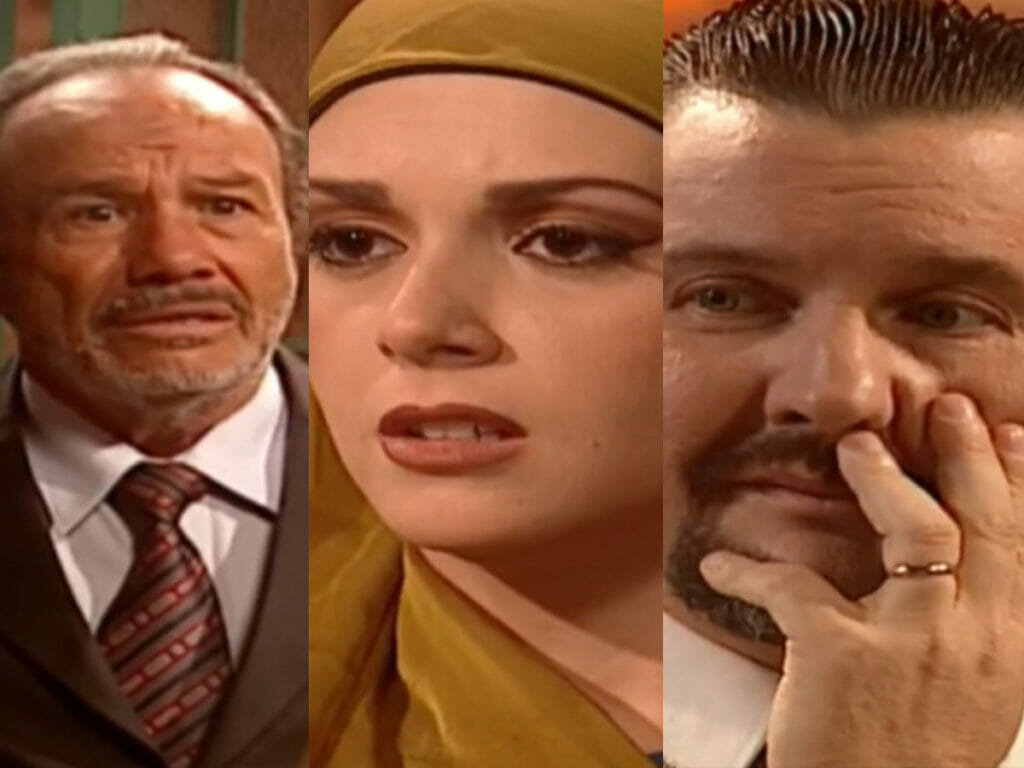 Ali (Stênio Garcia), Zuleika (Fabiana Alvarez) e Mohamed (Antonio Calloni) em O Clone
