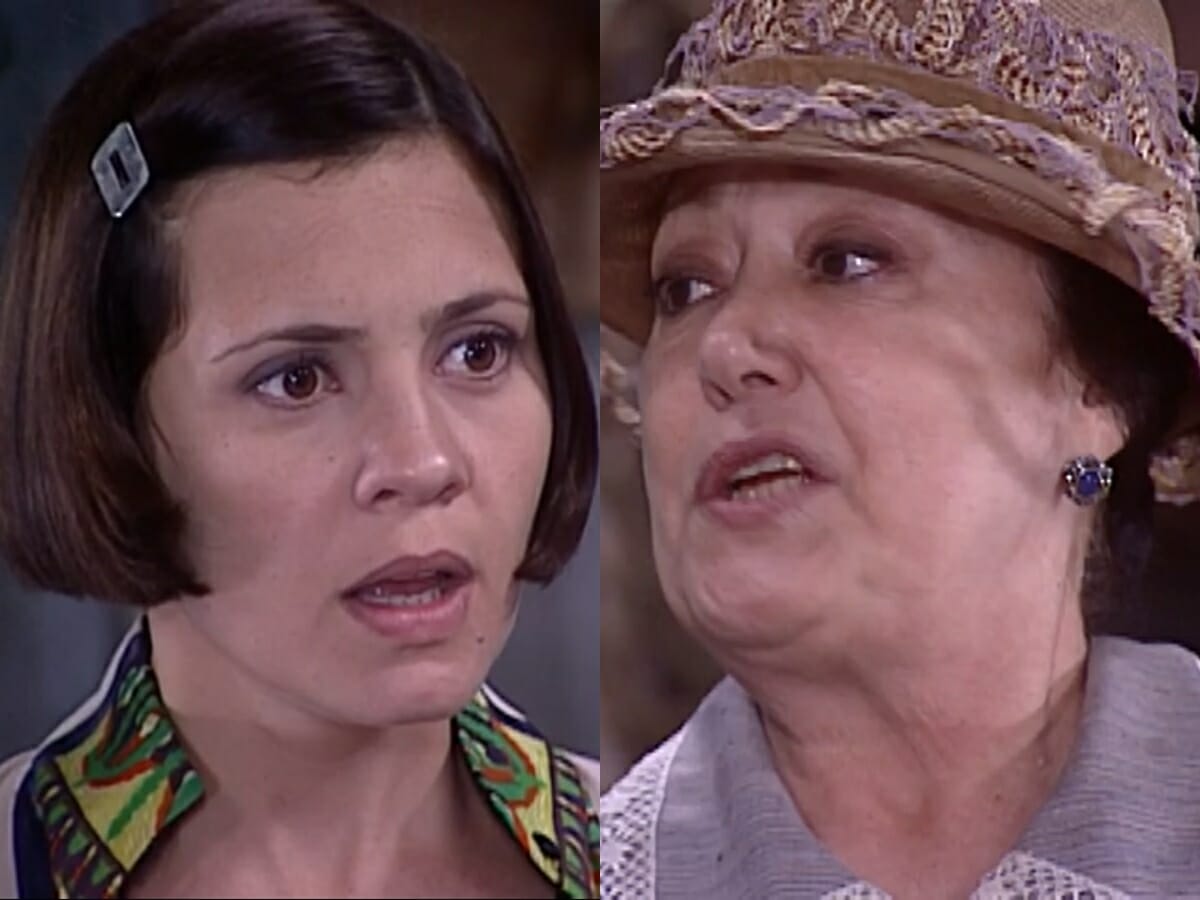 Catarina (Adriana Esteves) e Mimosa (Suely Franco) de O Cravo e a Rosa