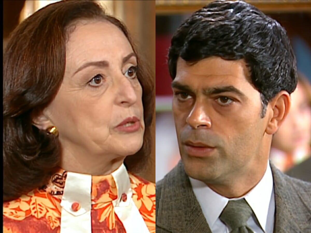Débora (Ana Lucia Torre) e Rafael (Eduardo Moscovis) de Alma Gêmea
