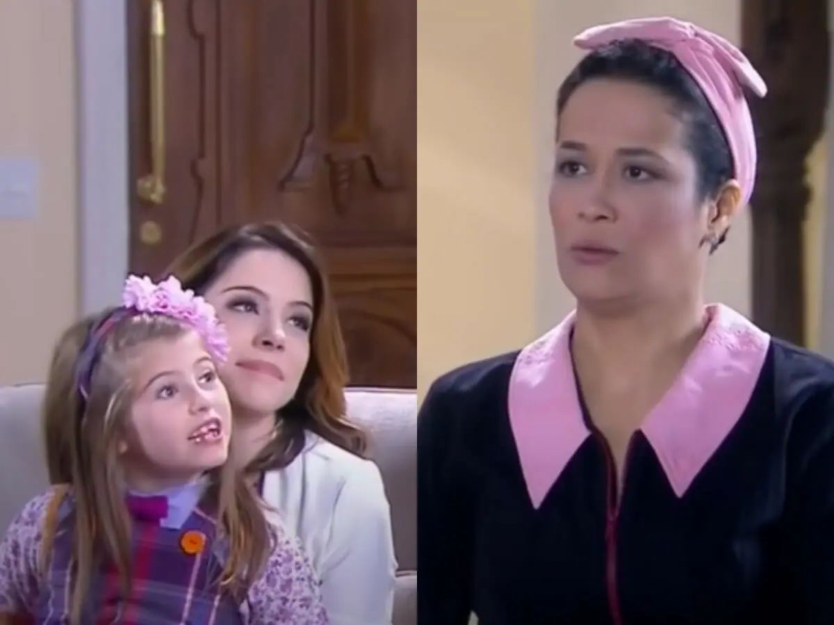 Dulce Maria (Lorena Queiroz) e Franciely (Carol Loback) em Carinha de Anjo