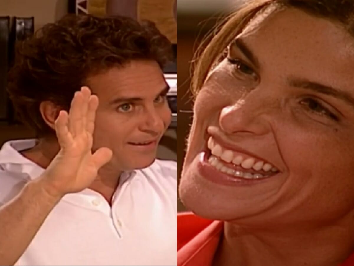 Escobar (Marcos Frota) e Alicinha (Cristiana Oliveira) de O Clone