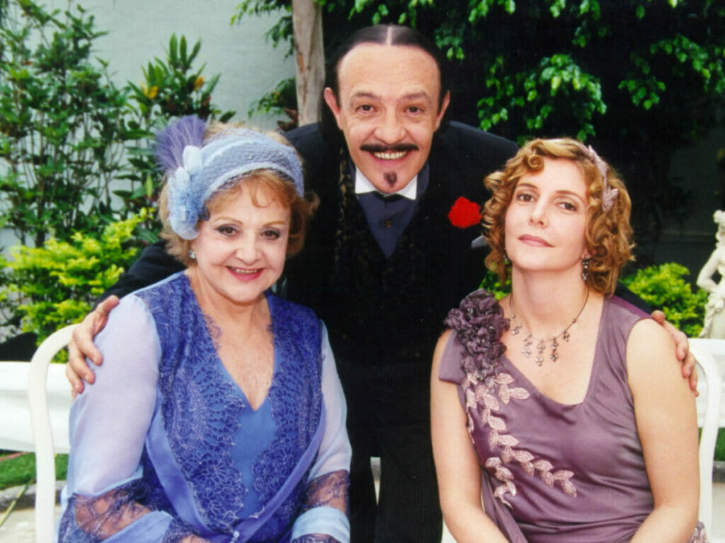 Eva Todor ao lado de Ney Latorraca e Maria Padilha