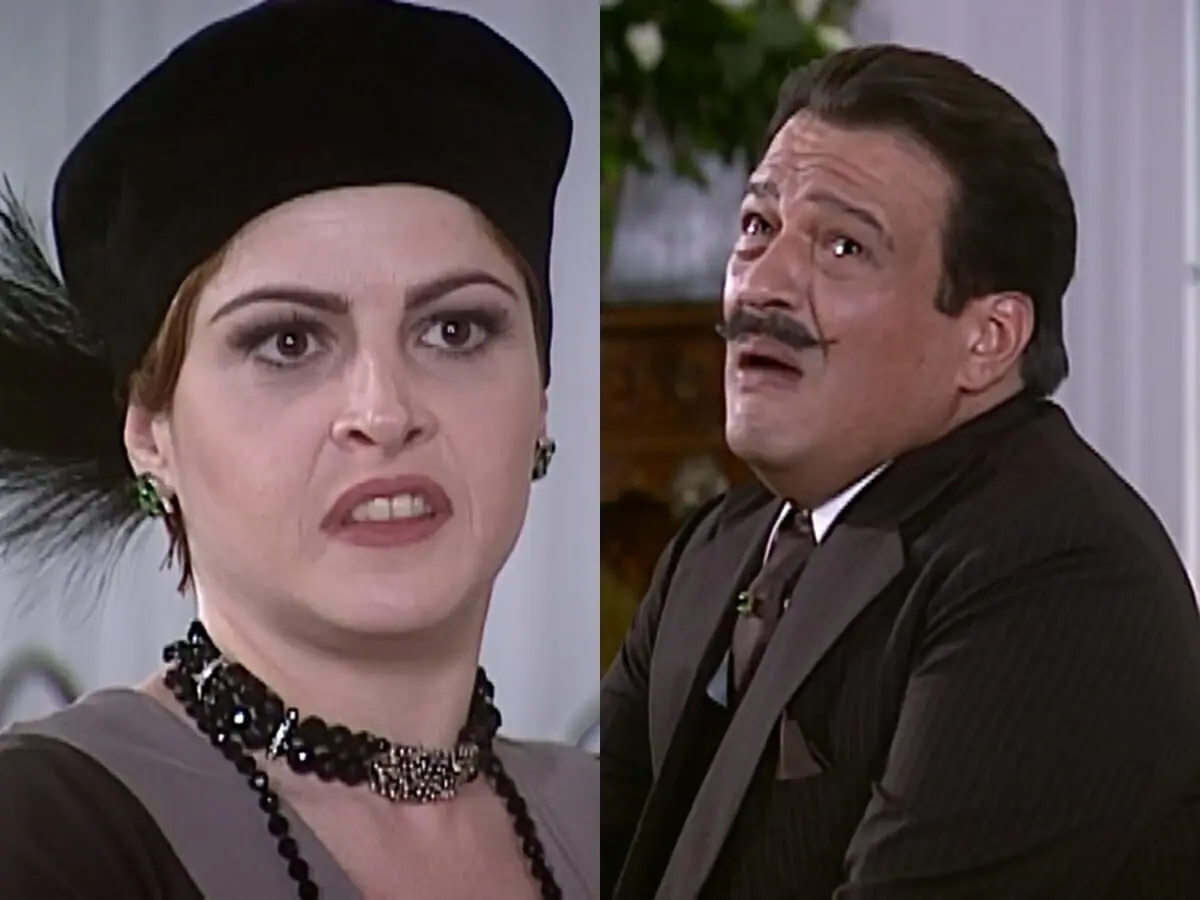 Marcela (Drica Moraes) e Batista (Luis Melo) de O Cravo e a Rosa