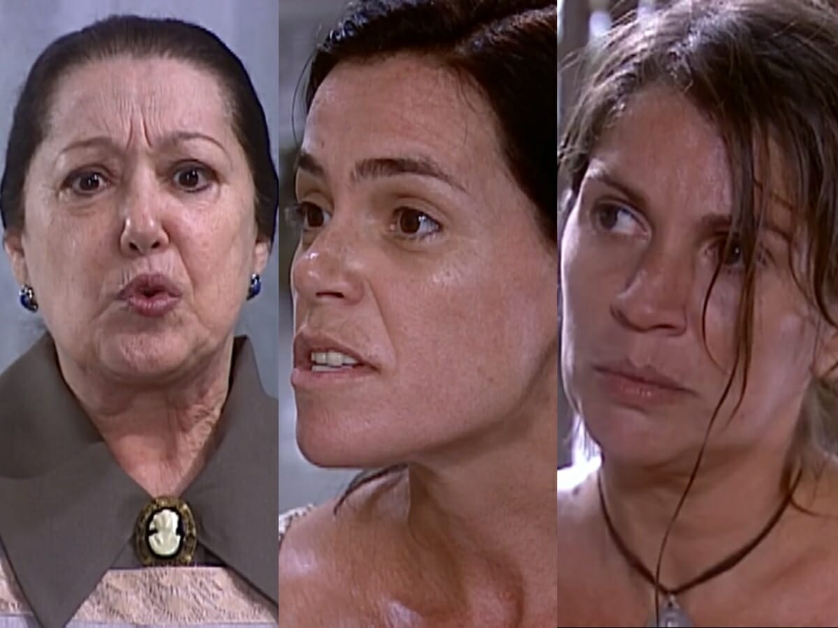 Mimosa (Suely Franco), Berenice (Bernadeth Lyzio) e Joana (Tássia Camargo) de O Cravo e a Rosa
