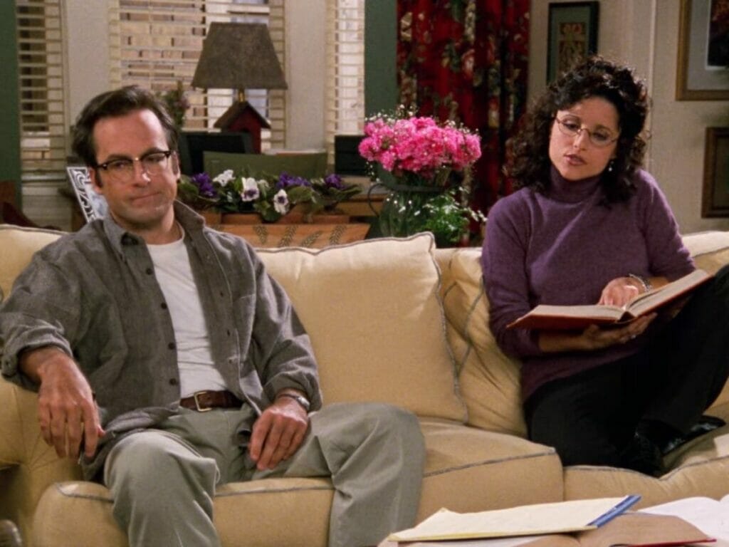Bob Odenkirk com Julia Louis-Dreyfus em Seinfeld