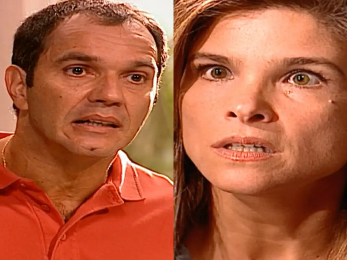 Aurélio (Humberto Martins) e Alicinha (Cristiana Oliveira) de O Clone