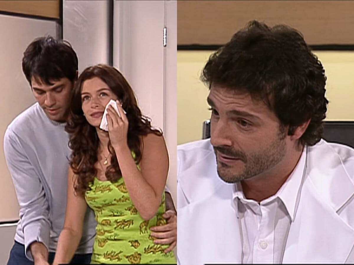 José Armando (Cláudio Lins), Esmeralda (Bianca Castanho) e Álvaro (Olivetti Herrera) de Esmeralda
